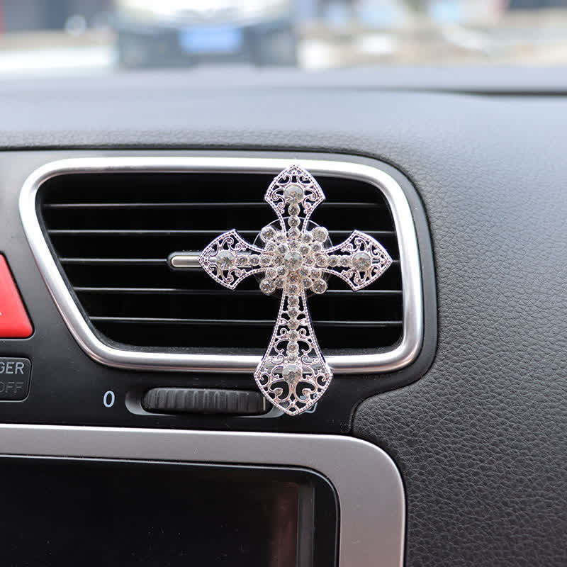 Christianartworkshop Funkelndes Strasskreuz als Autodekoration: Symbol stillen, göttlichen Trostes - image 7