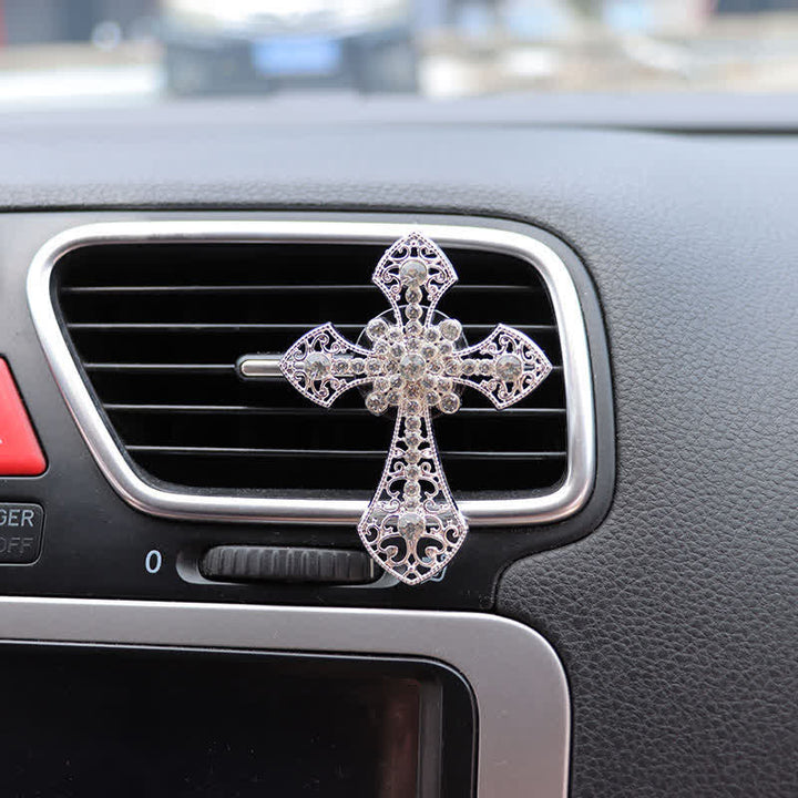 Christianartworkshop Funkelndes Strasskreuz als Autodekoration: Symbol stillen, göttlichen Trostes - image 7