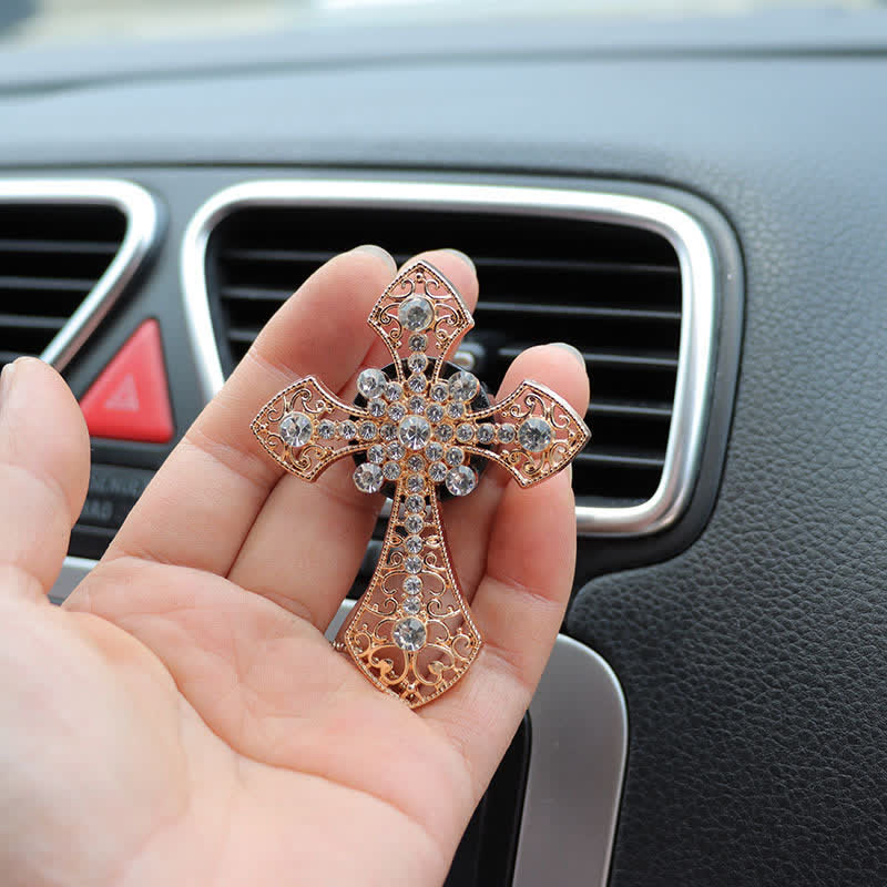 Christianartworkshop Funkelndes Strasskreuz als Autodekoration: Symbol stillen, göttlichen Trostes - image 11