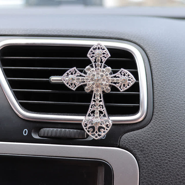 Christianartworkshop Funkelndes Strasskreuz als Autodekoration: Symbol stillen, göttlichen Trostes - image 8