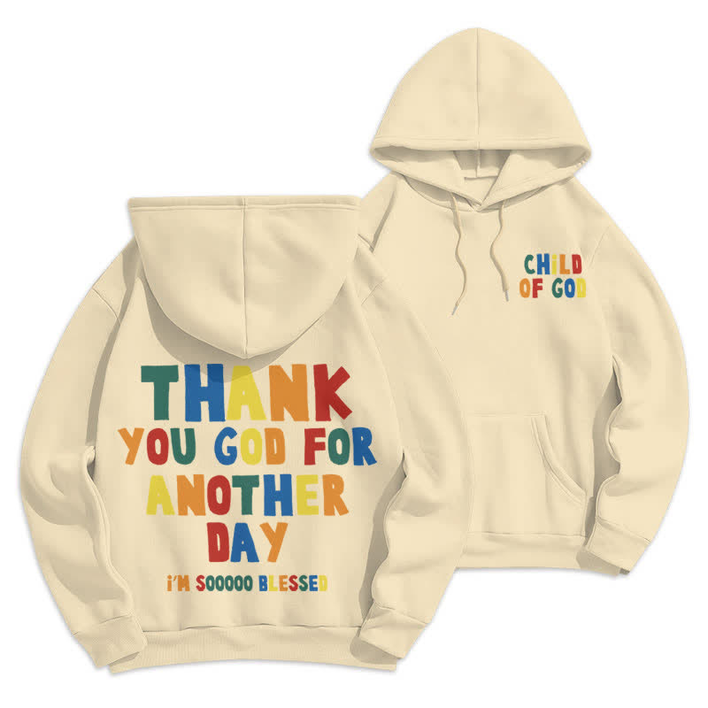 Christianartworkshop Lässiger Fleece-Hoodie mit Rückenaufdruck „Child of God“. - Beige - 2XL - image 6