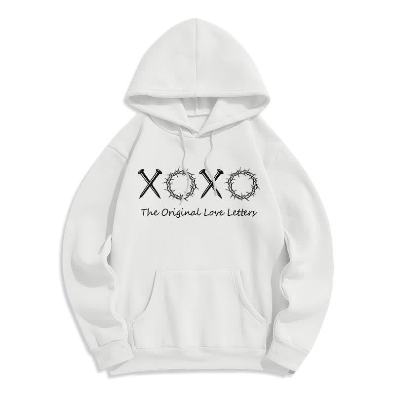 Christianartworkshop XOXO Liebesbriefe Fleecegefütterter Pullover-Hoodie - Weiß - 2XL - image 1