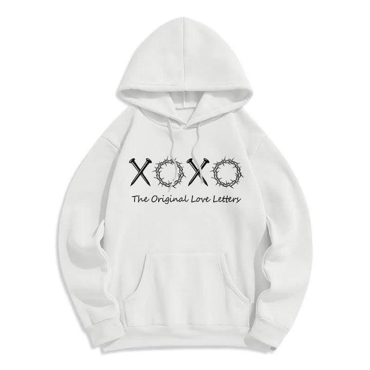 Christianartworkshop XOXO Liebesbriefe Fleecegefütterter Pullover-Hoodie - Weiß - 2XL - image 1