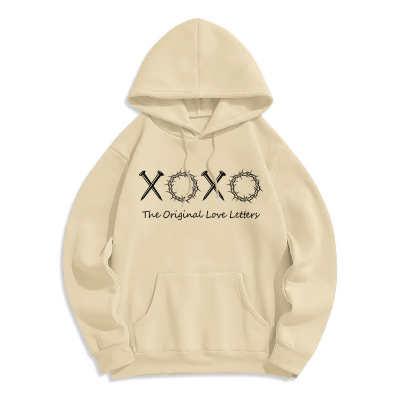 Christianartworkshop XOXO Liebesbriefe Fleecegefütterter Pullover-Hoodie - Beige - 2XL - image 6