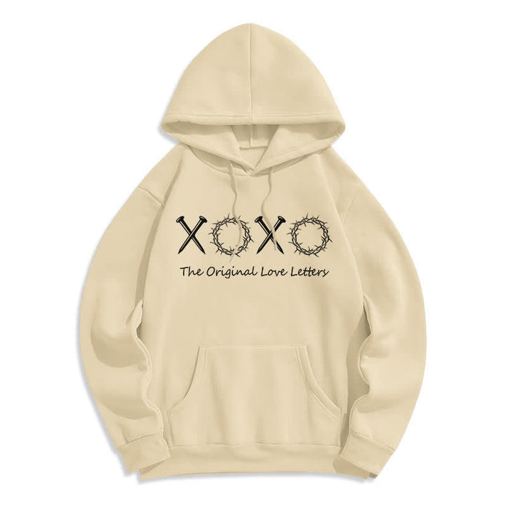 Christianartworkshop XOXO Liebesbriefe Fleecegefütterter Pullover-Hoodie - Beige - 2XL - image 6