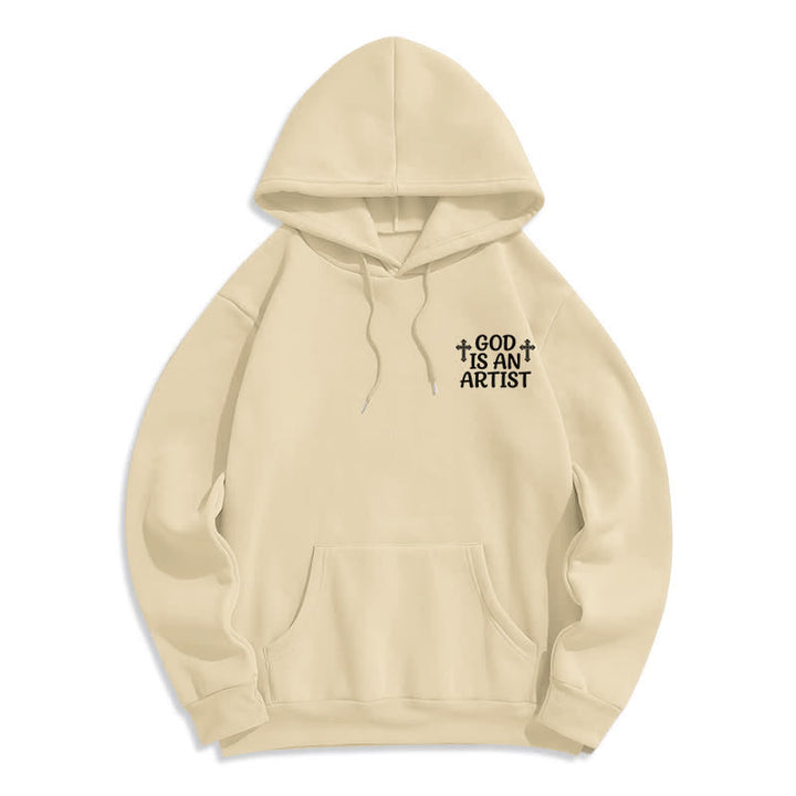 Christianartworkshop God Is An Artist Schwarzer Streetwear-Pullover-Hoodie - image 14