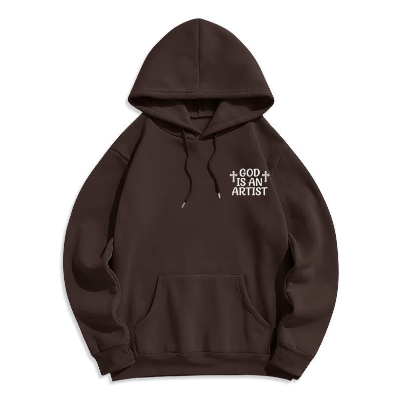 Christianartworkshop God Is An Artist Schwarzer Streetwear-Pullover-Hoodie - image 8