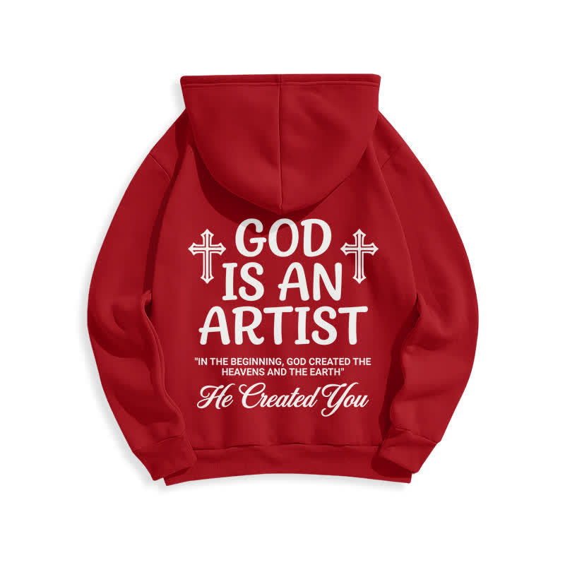 Christianartworkshop God Is An Artist Schwarzer Streetwear-Pullover-Hoodie - image 16