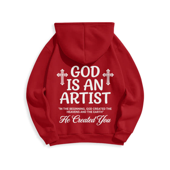 Christianartworkshop God Is An Artist Schwarzer Streetwear-Pullover-Hoodie - image 16