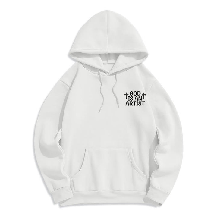Christianartworkshop God Is An Artist Schwarzer Streetwear-Pullover-Hoodie - image 5