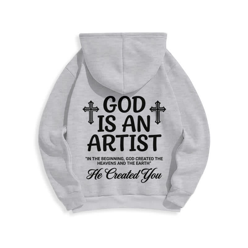 Christianartworkshop God Is An Artist Schwarzer Streetwear-Pullover-Hoodie - image 19