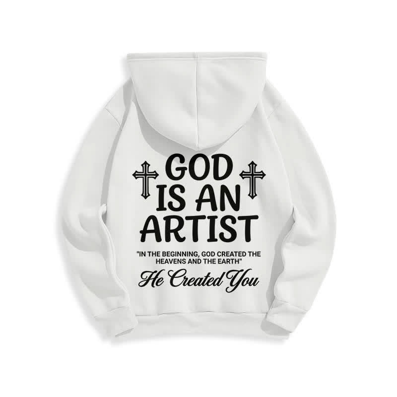 Christianartworkshop God Is An Artist Schwarzer Streetwear-Pullover-Hoodie - image 4