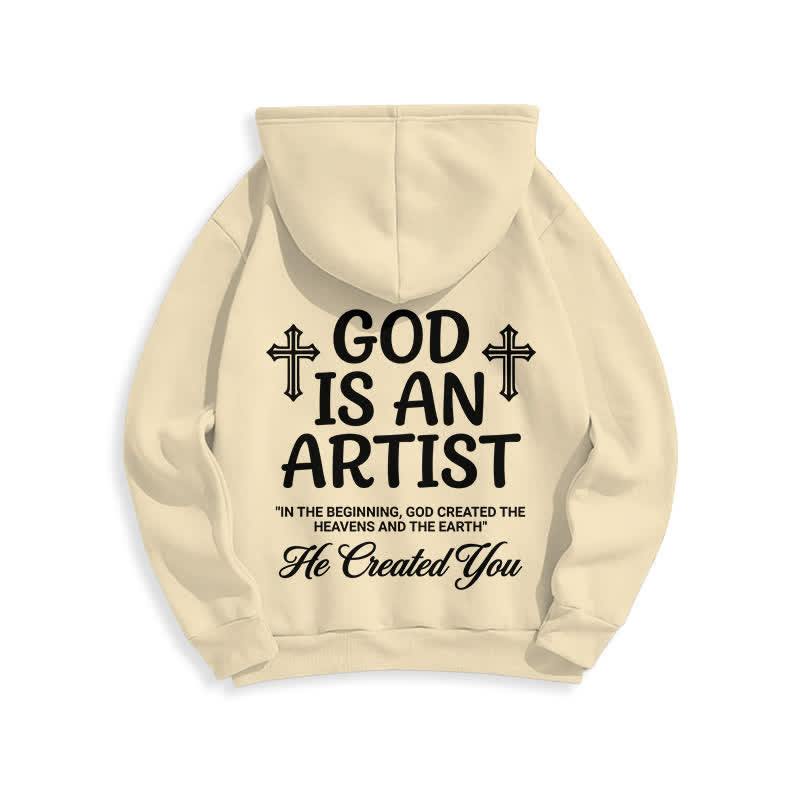 Christianartworkshop God Is An Artist Schwarzer Streetwear-Pullover-Hoodie - image 13