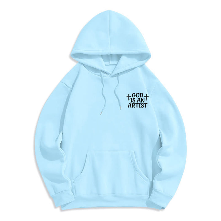 Christianartworkshop God Is An Artist Schwarzer Streetwear-Pullover-Hoodie - image 23