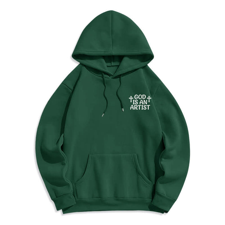 Christianartworkshop God Is An Artist Schwarzer Streetwear-Pullover-Hoodie - image 11