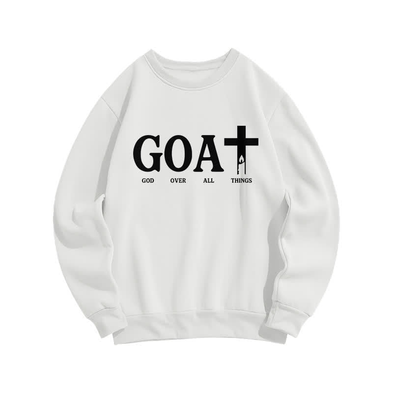 Christianartworkshop GOAT God Over All Things Crewneck Sweatshirt - Weiß - 2XL - image 0