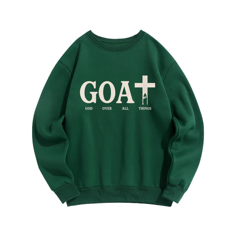 Christianartworkshop GOAT God Over All Things Crewneck Sweatshirt - Grün - 2XL - image 5