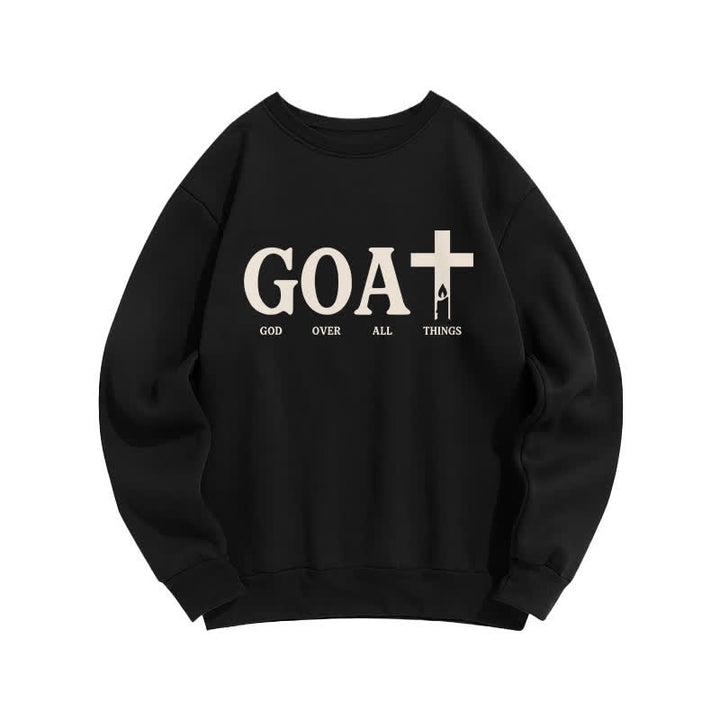 Christianartworkshop GOAT God Over All Things Crewneck Sweatshirt - Schwarz - 2XL - image 2