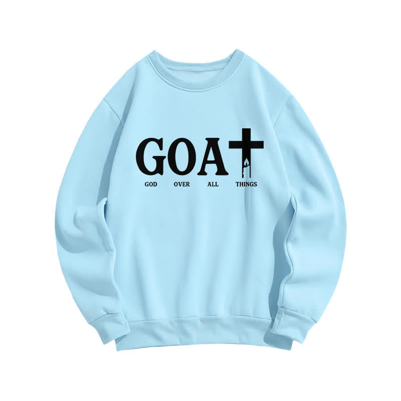 Christianartworkshop GOAT God Over All Things Crewneck Sweatshirt - Blau - 2XL - image 3