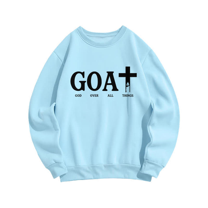 Christianartworkshop GOAT God Over All Things Crewneck Sweatshirt - Blau - 2XL - image 3