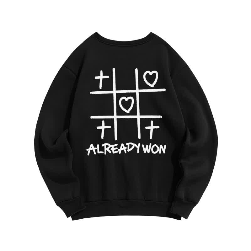 Christianartworkshop Schwarzes Sweatshirt mit Rundhalsausschnitt und Kreuz-Herz-Grafik (bereits gewonnen) - image 1