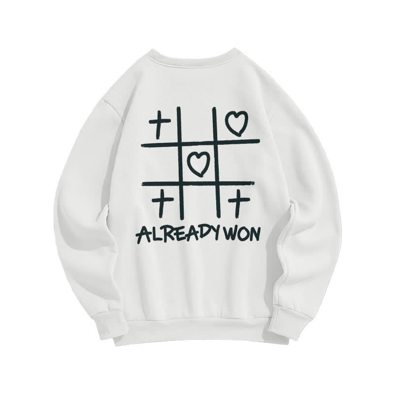 Christianartworkshop Schwarzes Sweatshirt mit Rundhalsausschnitt und Kreuz-Herz-Grafik (bereits gewonnen) - Weiß - 2XL - image 3