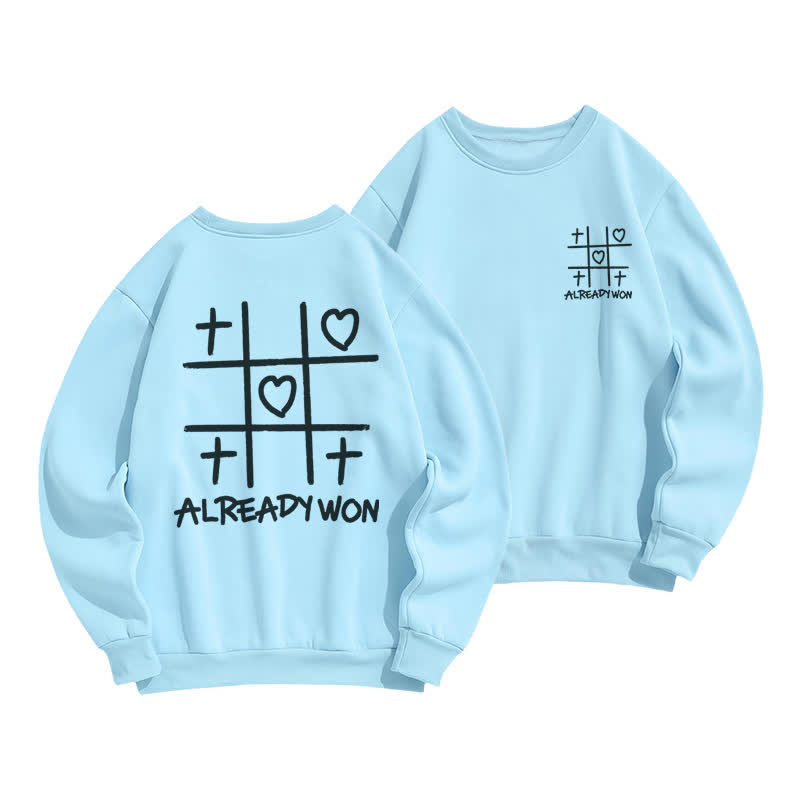 Christianartworkshop Schwarzes Sweatshirt mit Rundhalsausschnitt und Kreuz-Herz-Grafik (bereits gewonnen) - Blau - 2XL - image 9