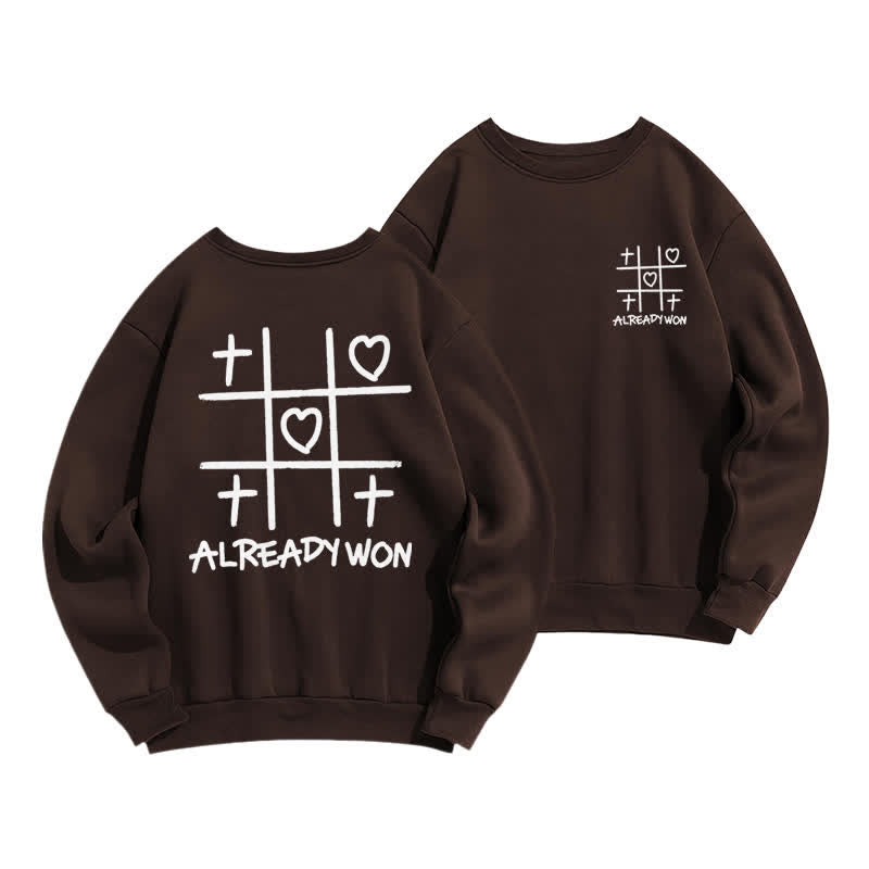 Christianartworkshop Schwarzes Sweatshirt mit Rundhalsausschnitt und Kreuz-Herz-Grafik (bereits gewonnen) - Kaffee - 2XL - image 15