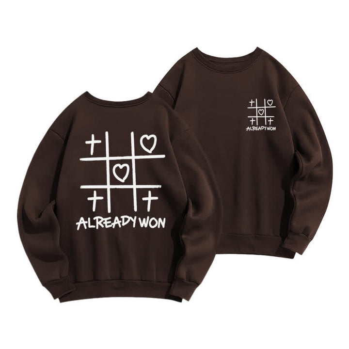 Christianartworkshop Schwarzes Sweatshirt mit Rundhalsausschnitt und Kreuz-Herz-Grafik (bereits gewonnen) - Kaffee - 2XL - image 15