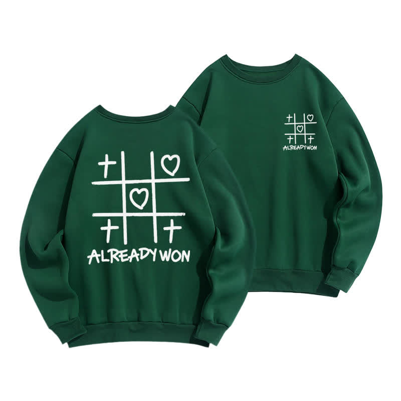 Christianartworkshop Schwarzes Sweatshirt mit Rundhalsausschnitt und Kreuz-Herz-Grafik (bereits gewonnen) - Grün - 2XL - image 12