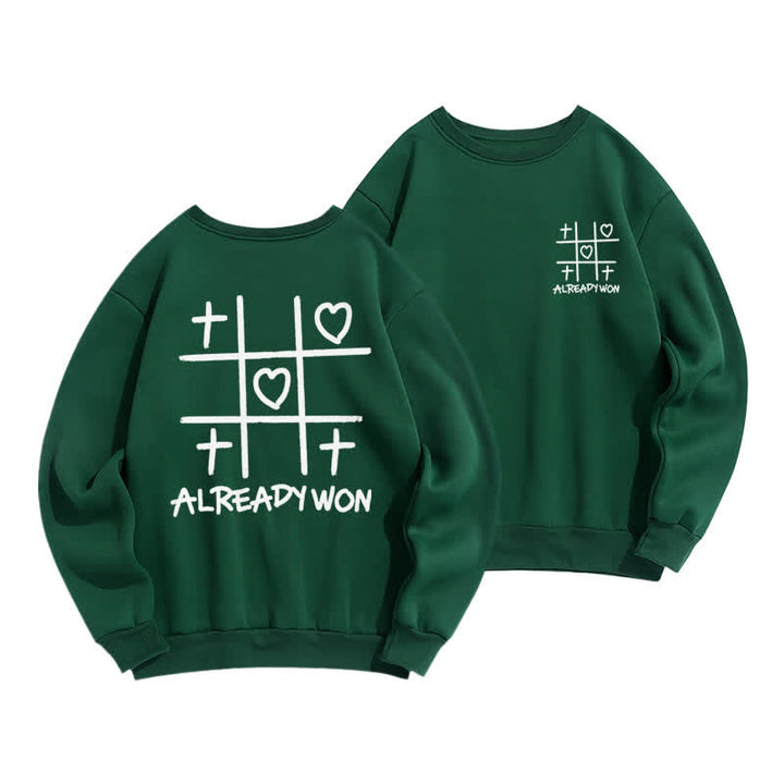 Christianartworkshop Schwarzes Sweatshirt mit Rundhalsausschnitt und Kreuz-Herz-Grafik (bereits gewonnen) - Grün - 2XL - image 12