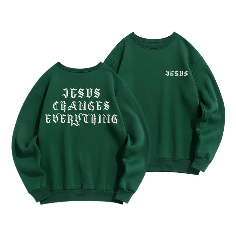Christianartworkshop Jesus Changes Everything Gothic Back Print Sweatshirt - Grün - 2XL - image 12