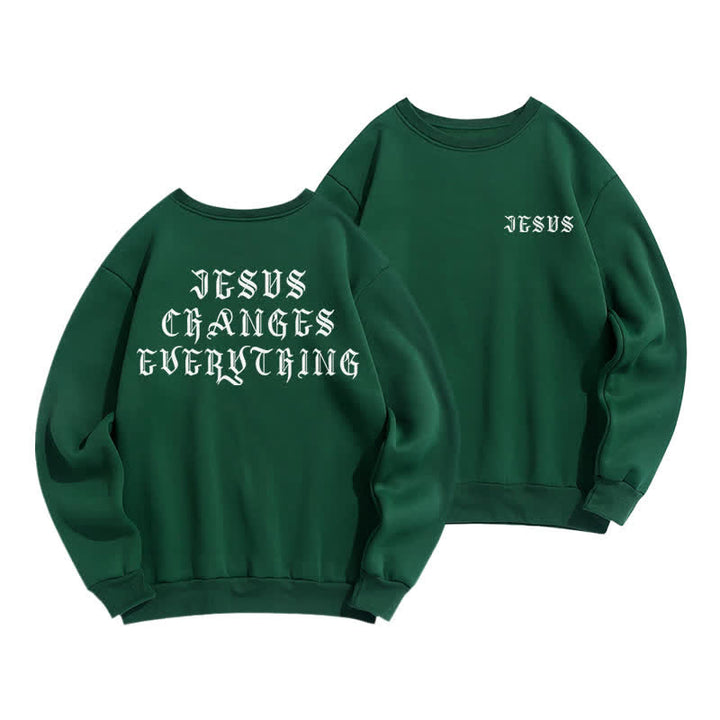 Christianartworkshop Jesus Changes Everything Gothic Back Print Sweatshirt - Grün - 2XL - image 12