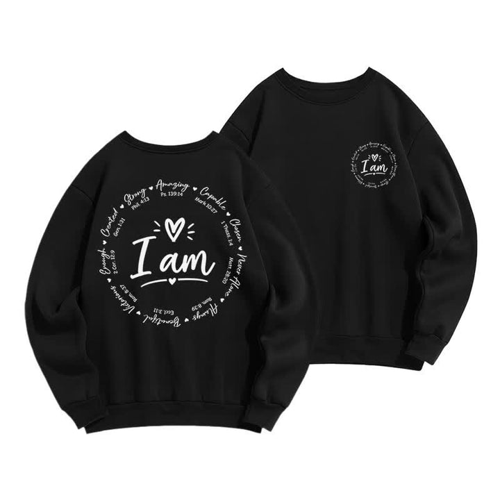 Christianartworkshop Fleece-Sweatshirt mit Herz-Kreis-Print auf der Rückseite - Schwarz - 2XL - image 9
