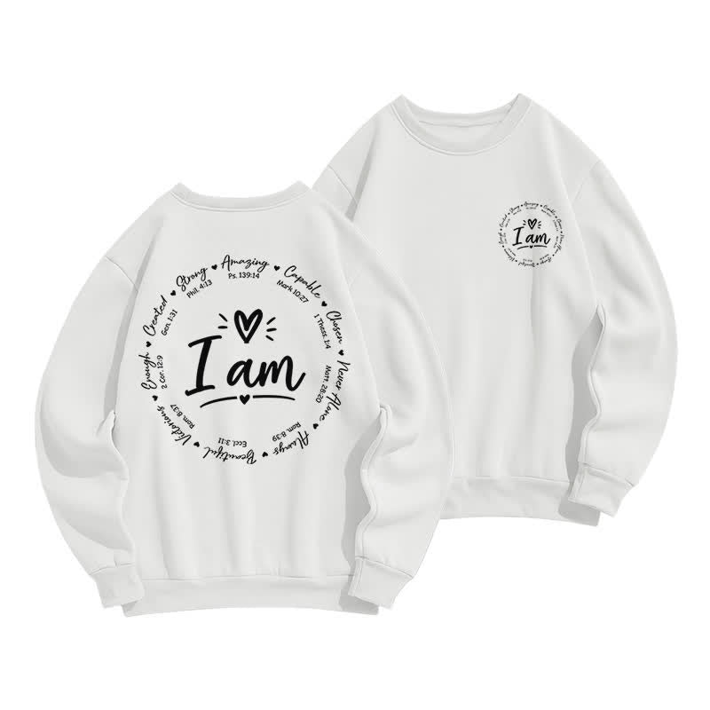 Christianartworkshop Fleece-Sweatshirt mit Herz-Kreis-Print auf der Rückseite - Weiß - 2XL - image 3