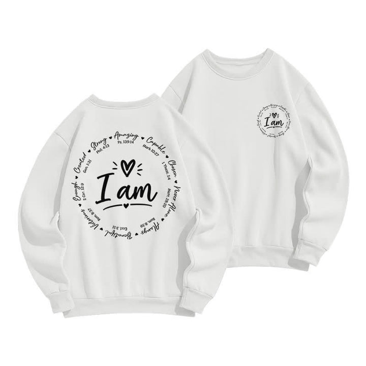 Christianartworkshop Fleece-Sweatshirt mit Herz-Kreis-Print auf der Rückseite - Weiß - 2XL - image 3