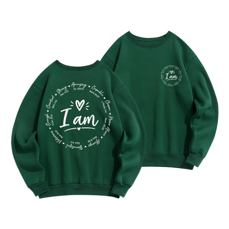 Christianartworkshop Fleece-Sweatshirt mit Herz-Kreis-Print auf der Rückseite - Grün - 2XL - image 15