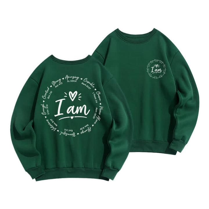 Christianartworkshop Fleece-Sweatshirt mit Herz-Kreis-Print auf der Rückseite - Grün - 2XL - image 15