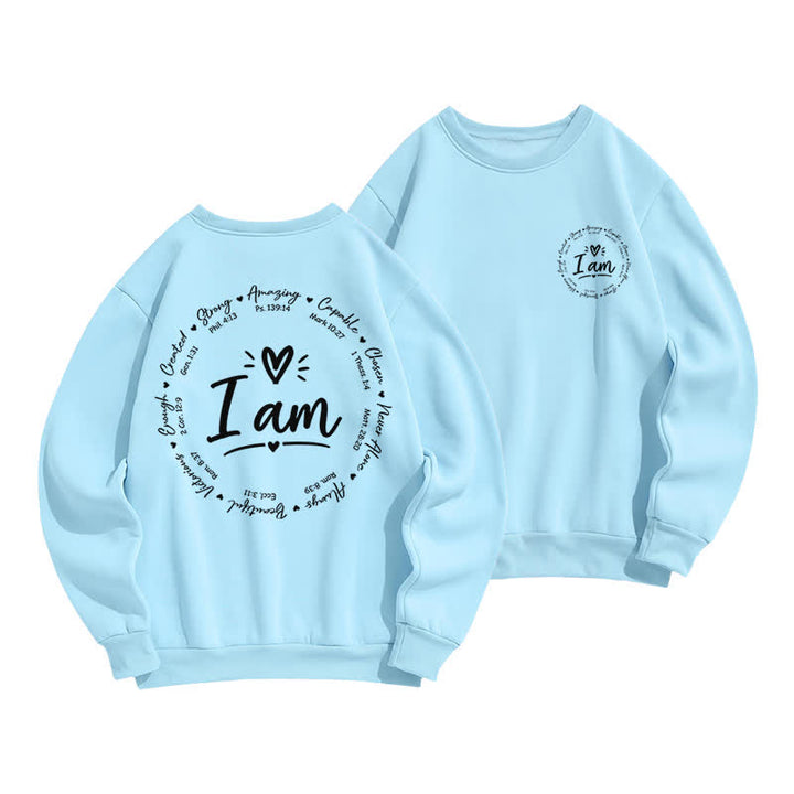 Christianartworkshop Fleece-Sweatshirt mit Herz-Kreis-Print auf der Rückseite - Blau - 2XL - image 12