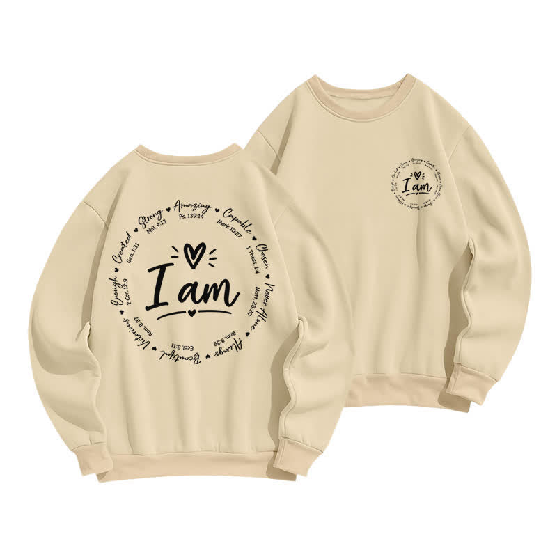 Christianartworkshop Fleece-Sweatshirt mit Herz-Kreis-Print auf der Rückseite - Aprikose - 2XL - image 6