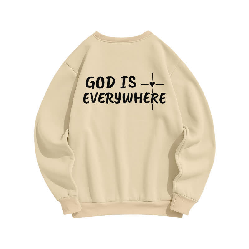 Christianartworkshop God Is Everywhere Oversized Fleecegefüttertes Sweatshirt mit Rundhalsausschnitt - image 4