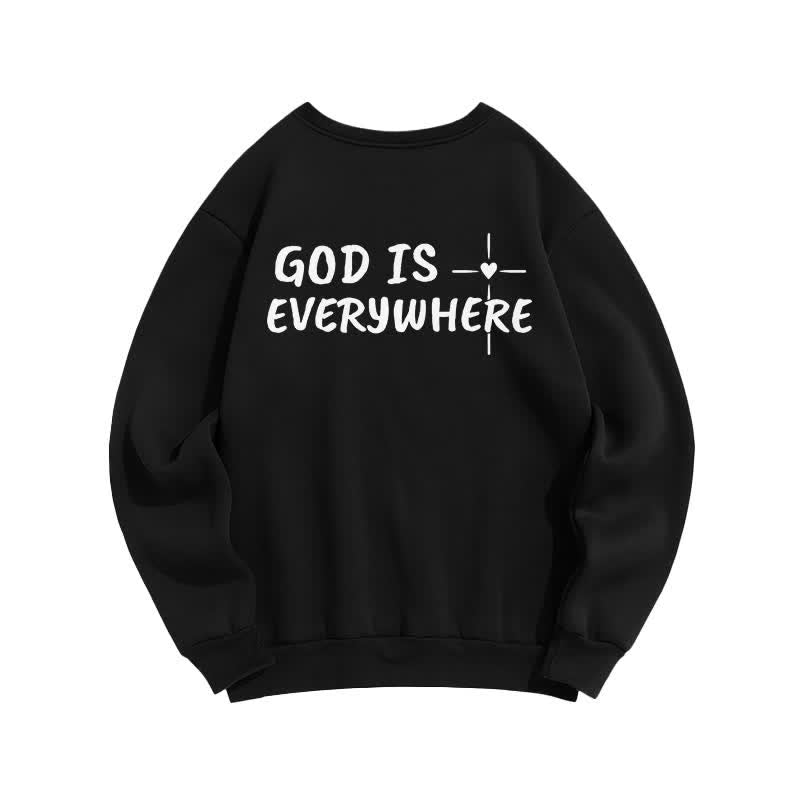 Christianartworkshop God Is Everywhere Oversized Fleecegefüttertes Sweatshirt mit Rundhalsausschnitt - image 7