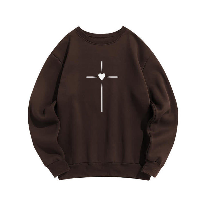 Christianartworkshop God Is Everywhere Oversized Fleecegefüttertes Sweatshirt mit Rundhalsausschnitt - image 17