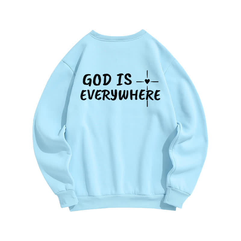 Christianartworkshop God Is Everywhere Oversized Fleecegefüttertes Sweatshirt mit Rundhalsausschnitt - image 10