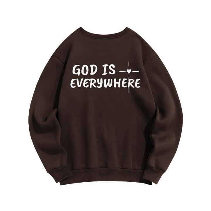 Christianartworkshop God Is Everywhere Oversized Fleecegefüttertes Sweatshirt mit Rundhalsausschnitt - image 16