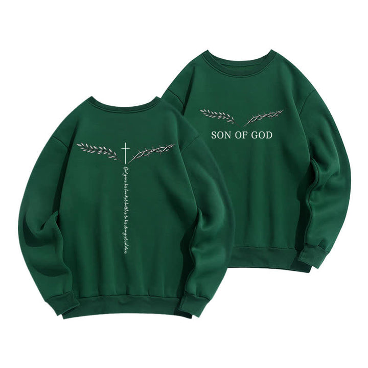 Christianartworkshop Son Of God Thorn Branch Hellblaues Sweatshirt mit Rundhalsausschnitt - Grün - 2XL - image 15