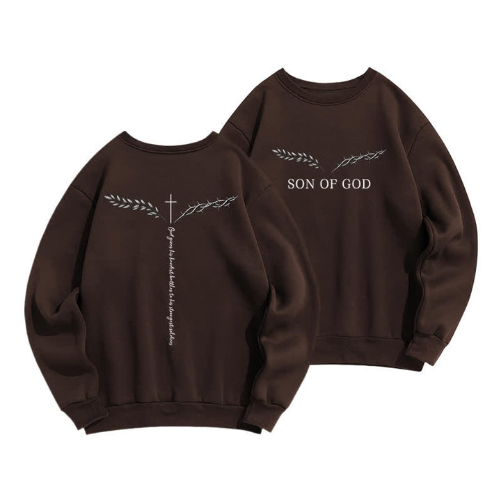 Christianartworkshop Son Of God Thorn Branch Hellblaues Sweatshirt mit Rundhalsausschnitt - Kaffee - 2XL - image 12