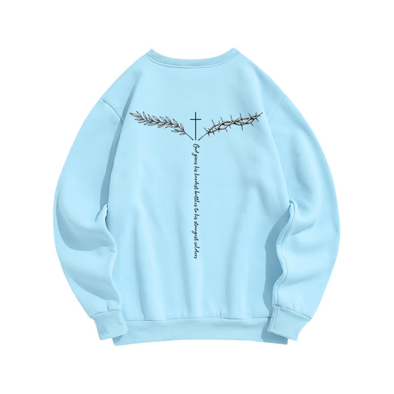 Christianartworkshop Son Of God Thorn Branch Hellblaues Sweatshirt mit Rundhalsausschnitt - image 1