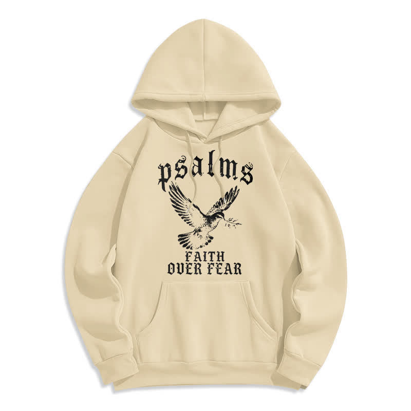 Christianartworkshop Psalmen-Pullover-Hoodie mit Taubenmotiv: Glaube statt Angst - Aprikose - 2XL - image 3