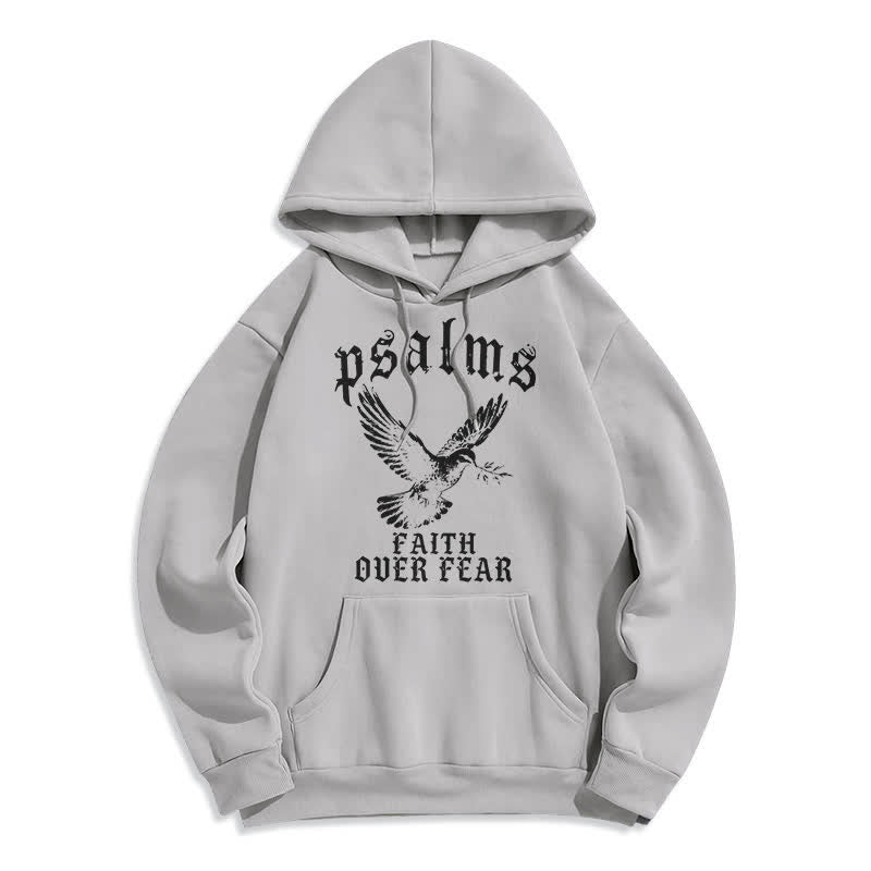 Christianartworkshop Psalmen-Pullover-Hoodie mit Taubenmotiv: Glaube statt Angst - Grau - 2XL - image 2